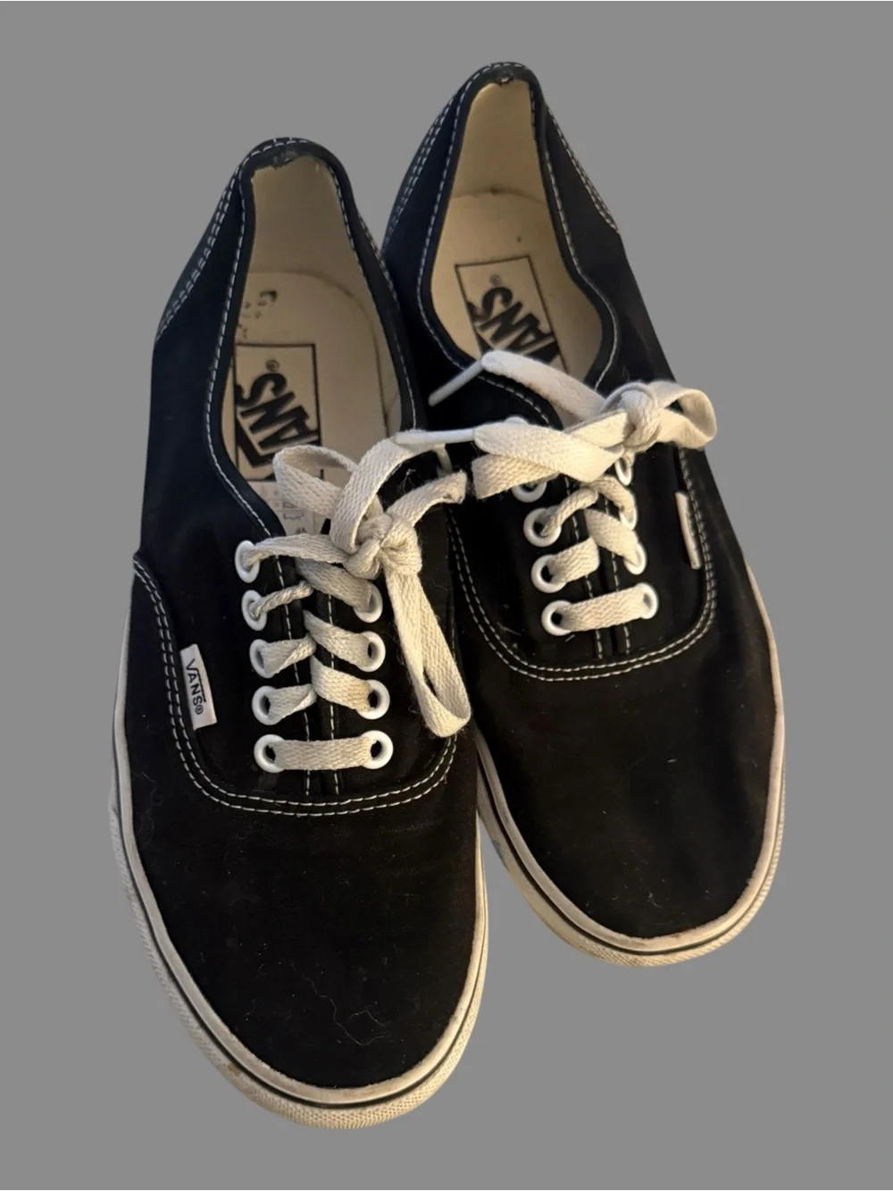 Vans Black Canvas Low-Top Sneakers with White Laces